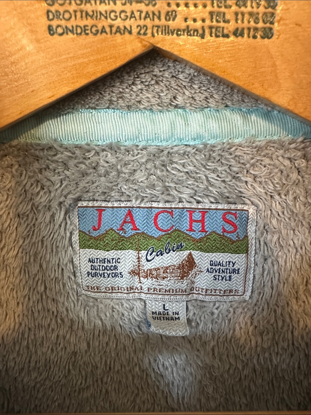 Jachs Gray Plush Fleece Pullover Snap T Jacket with Turquoise Accent Women's L - Picture 3 of 4